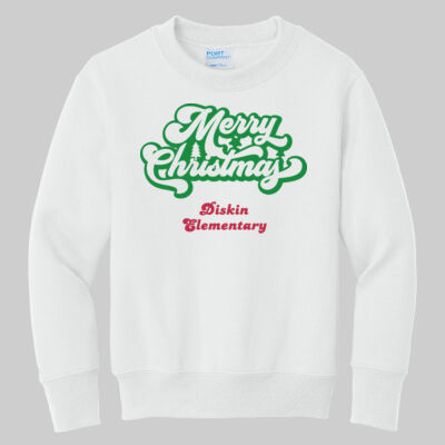 Youth Crewneck - Merry Christmas - Green & Red Thumbnail
